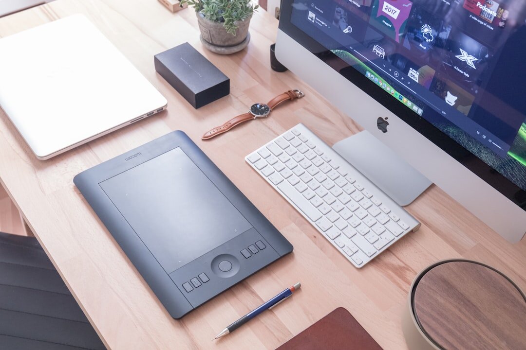 Graphic designer desk with sketches and layout tools